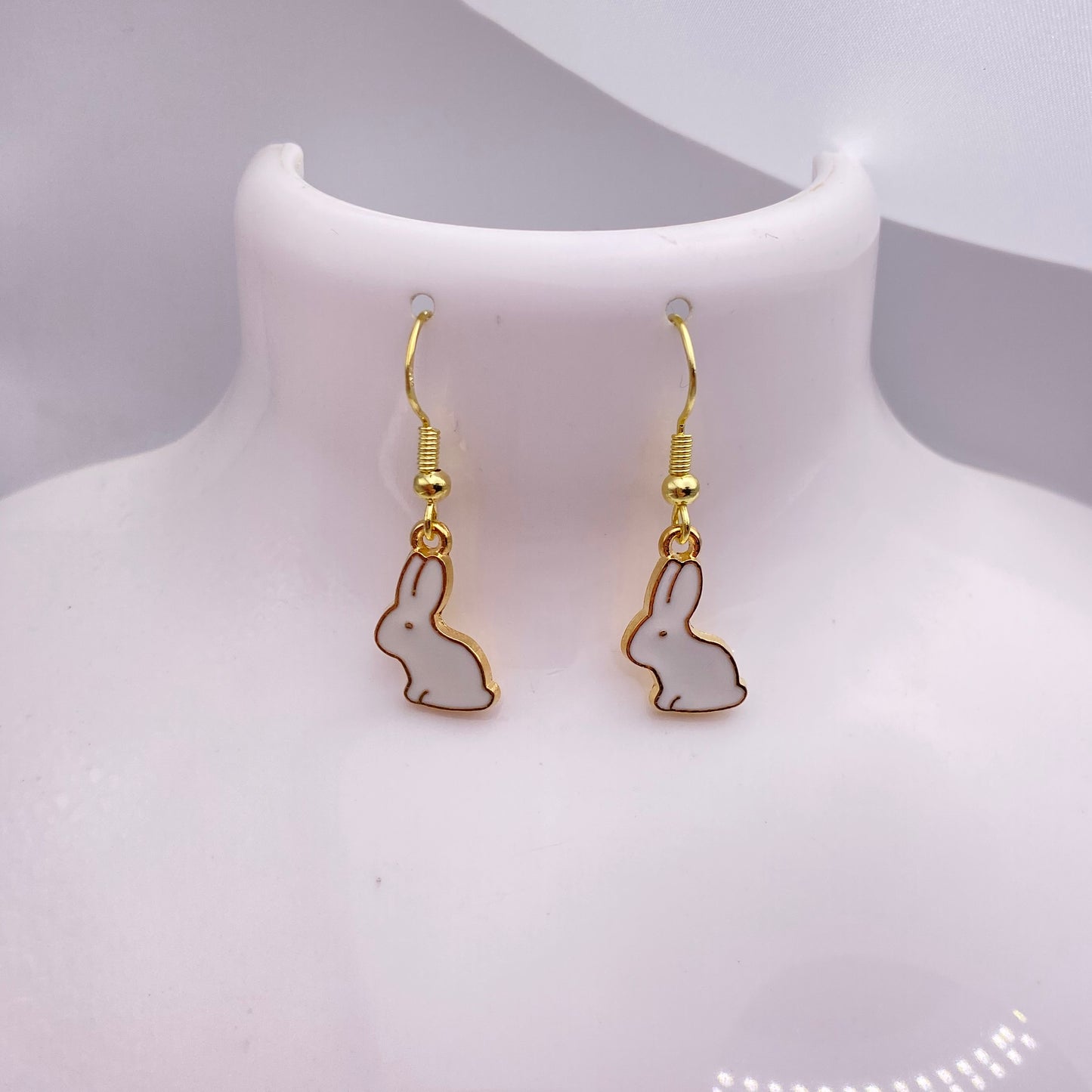 Small Gold Bunny Rabbit Earrings