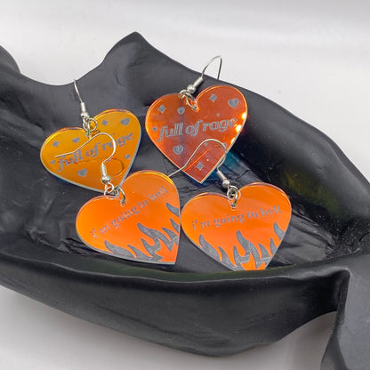 Holographic Heart Earrings