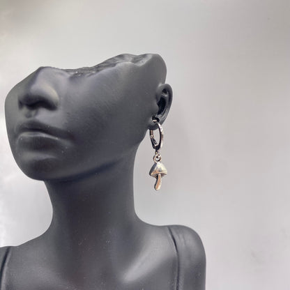 Small Mushroom Huggie Hoop Earrings