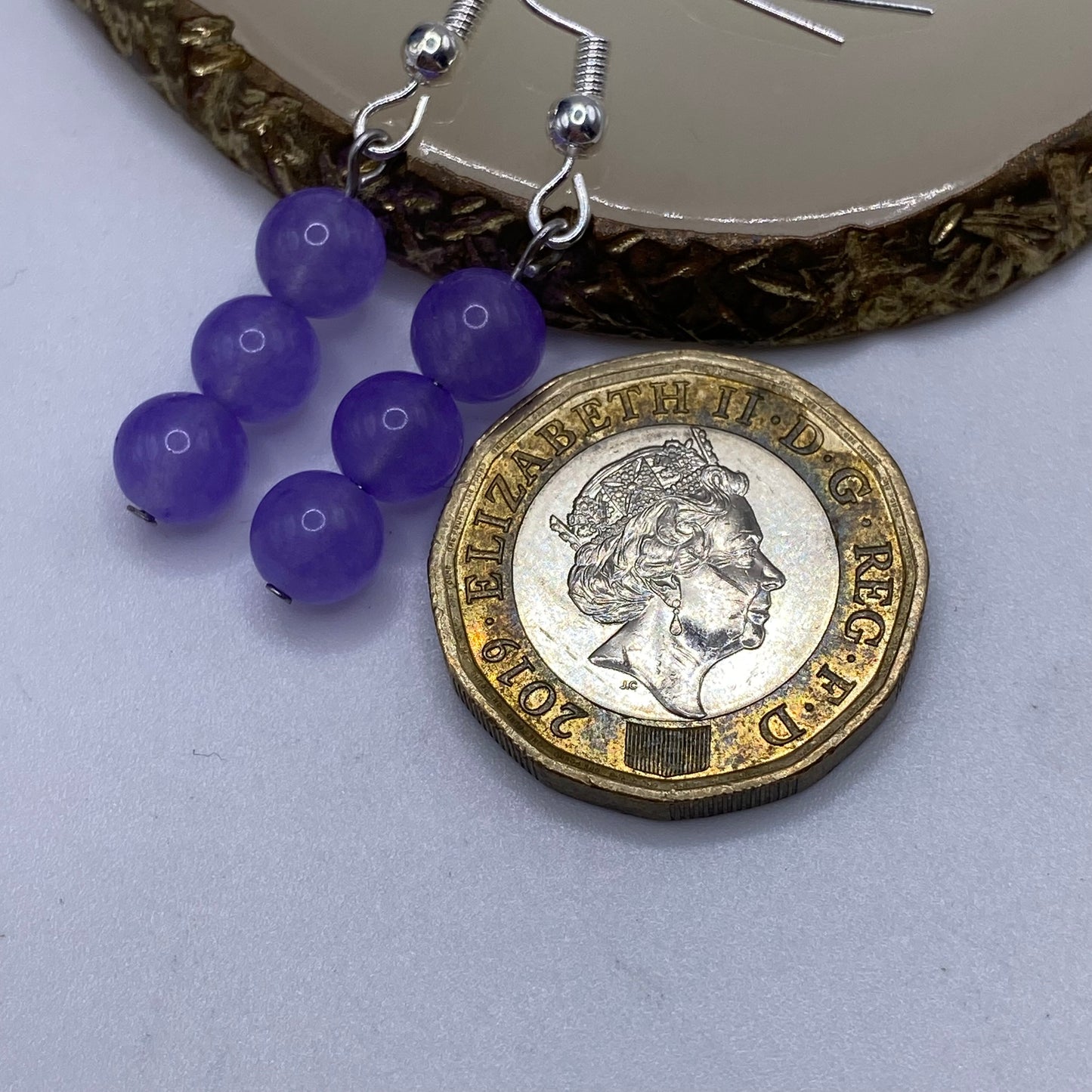 Round Alexandrite Crystal Earrings
