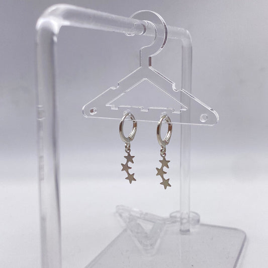 Three Stars Huggie Hoop Earrings