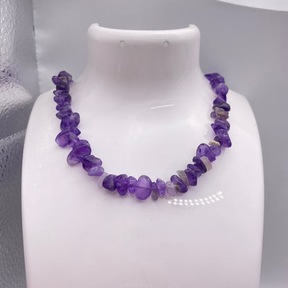 Purple Amethyst Crystal Necklace