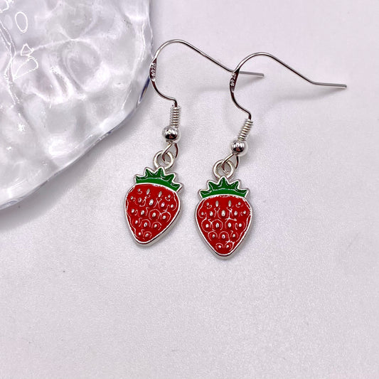 Red Strawberry Earrings