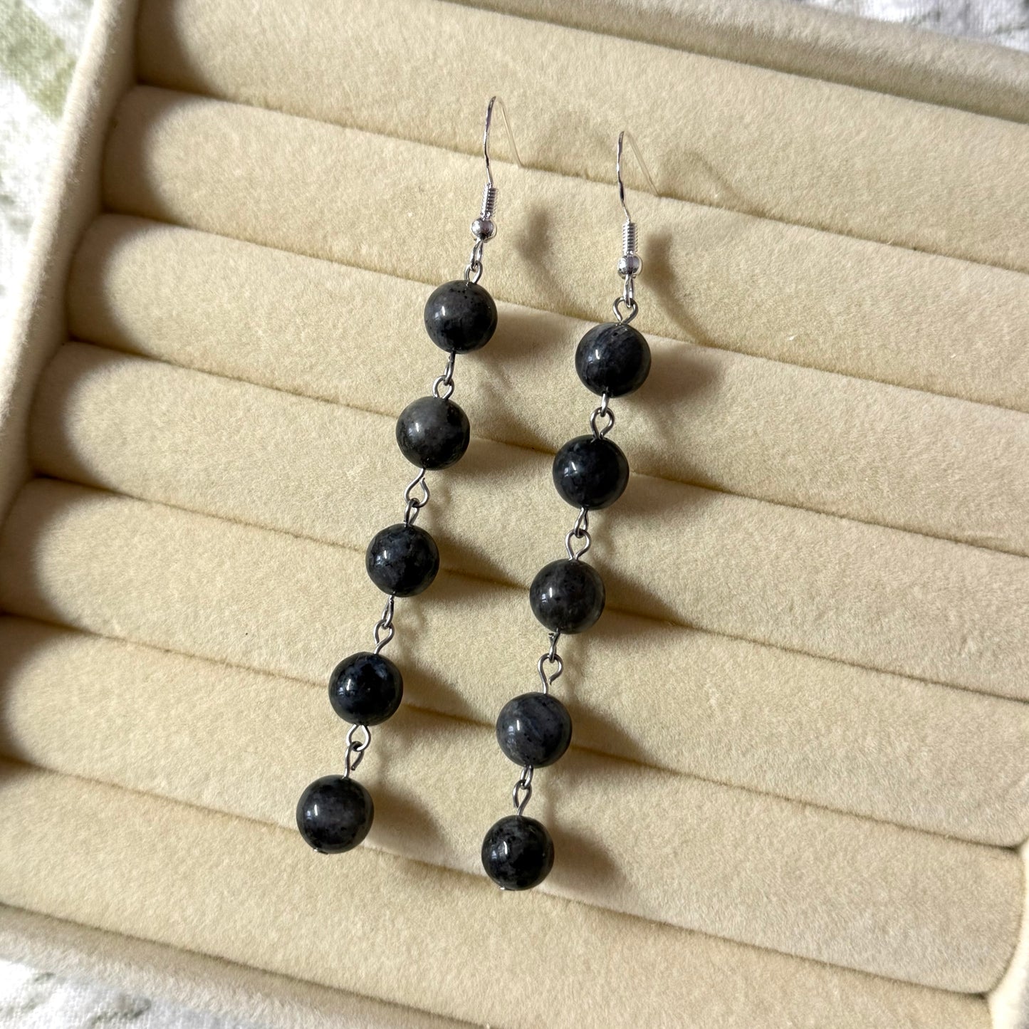 Super Dangly Larvakite Earrings