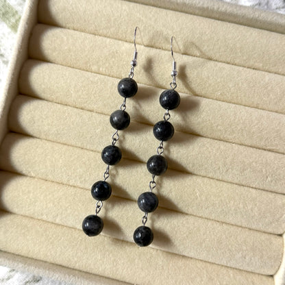 Super Dangly Larvakite Earrings