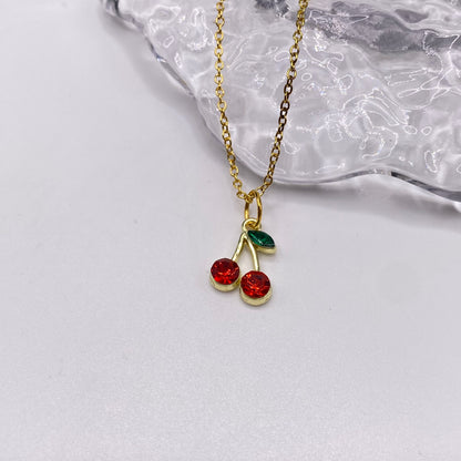 Gold Cherry Necklace