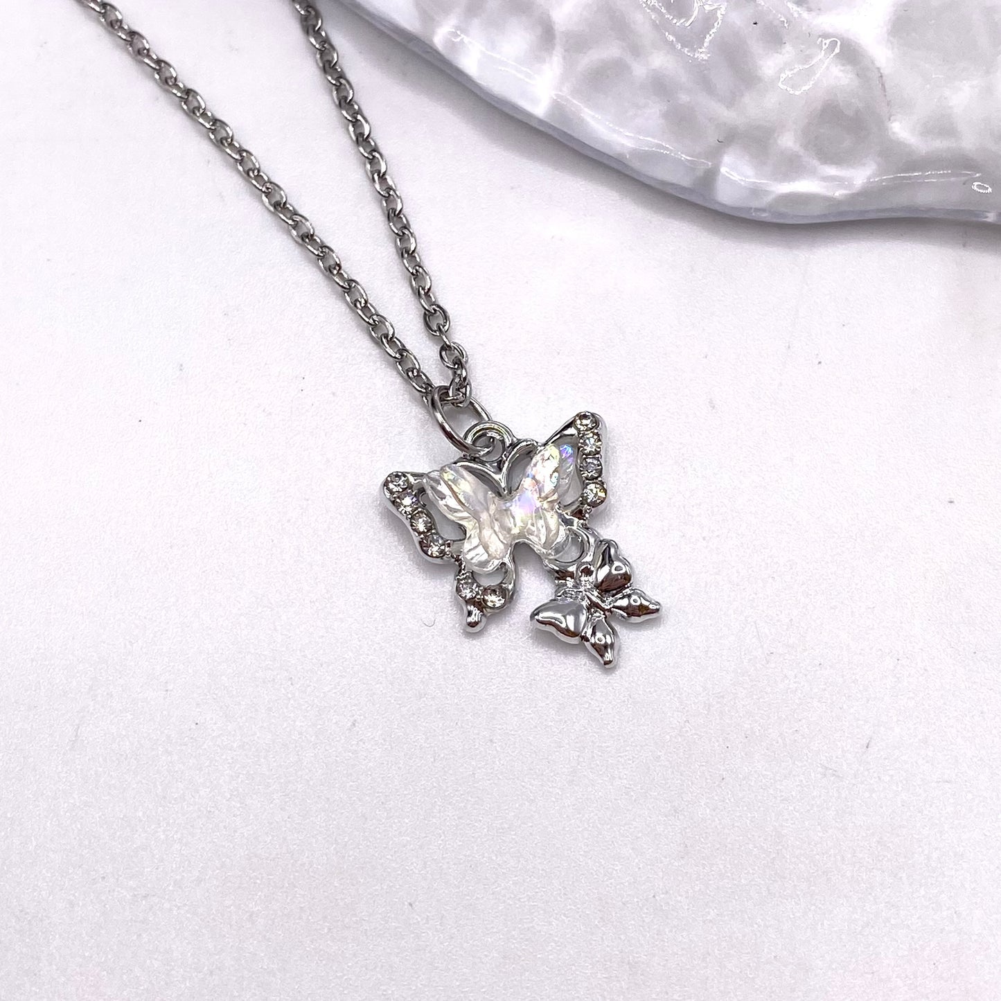 Double Butterfly Necklace