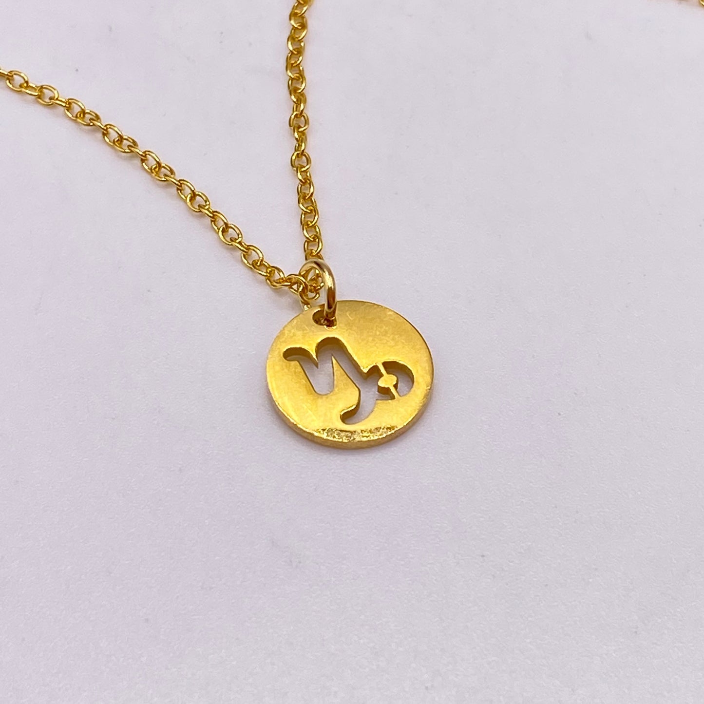 Gold Solid Star Sign Necklaces