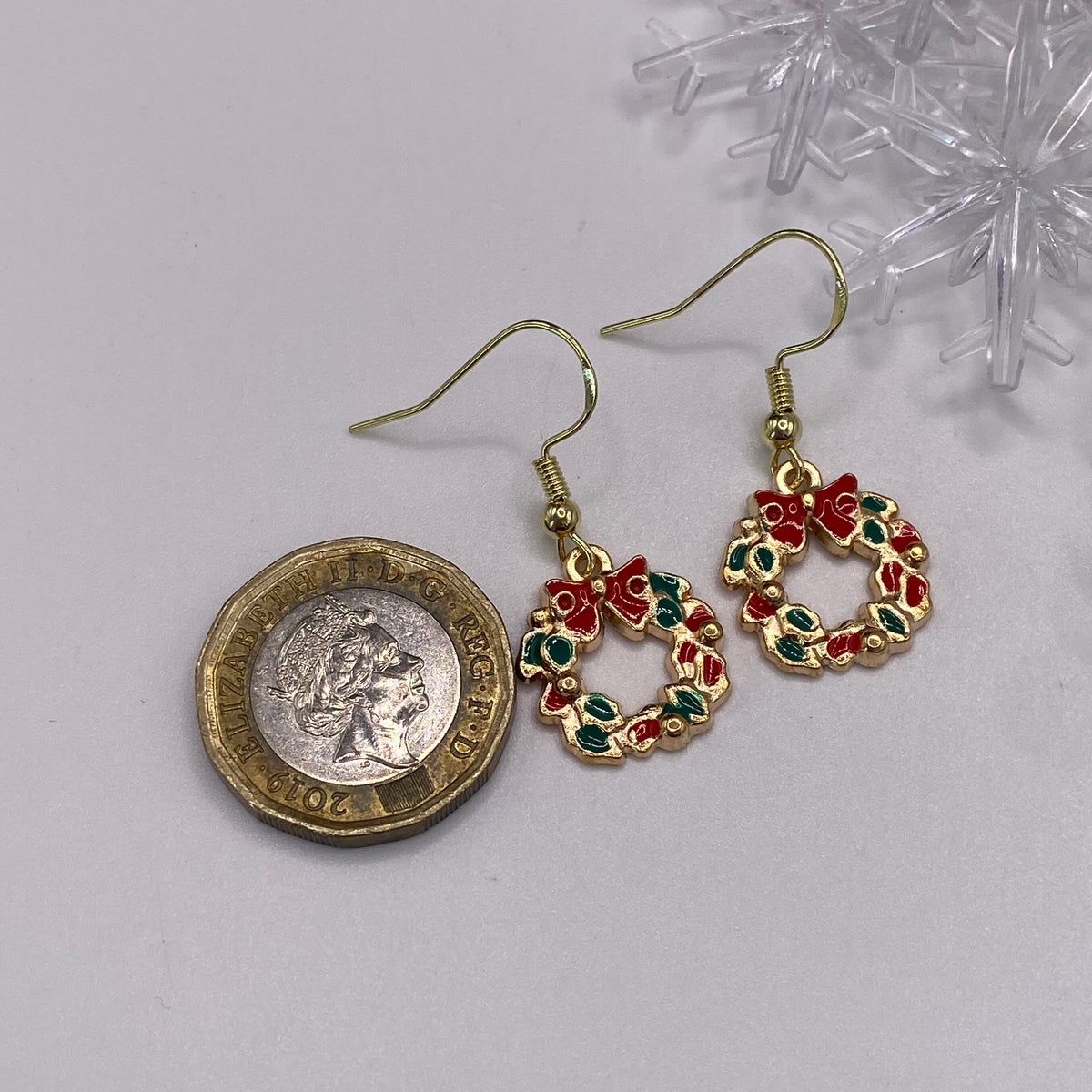 Colourful Gold Wreath Earrings