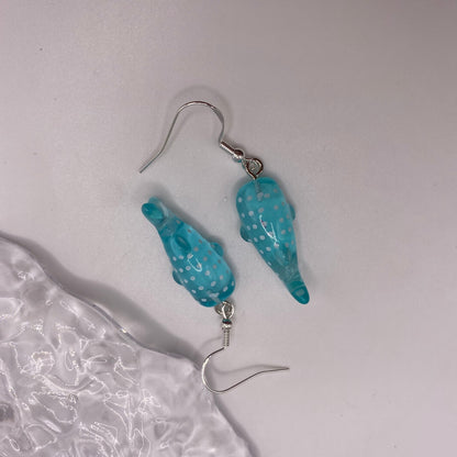 Blue Whale Drop Earrings