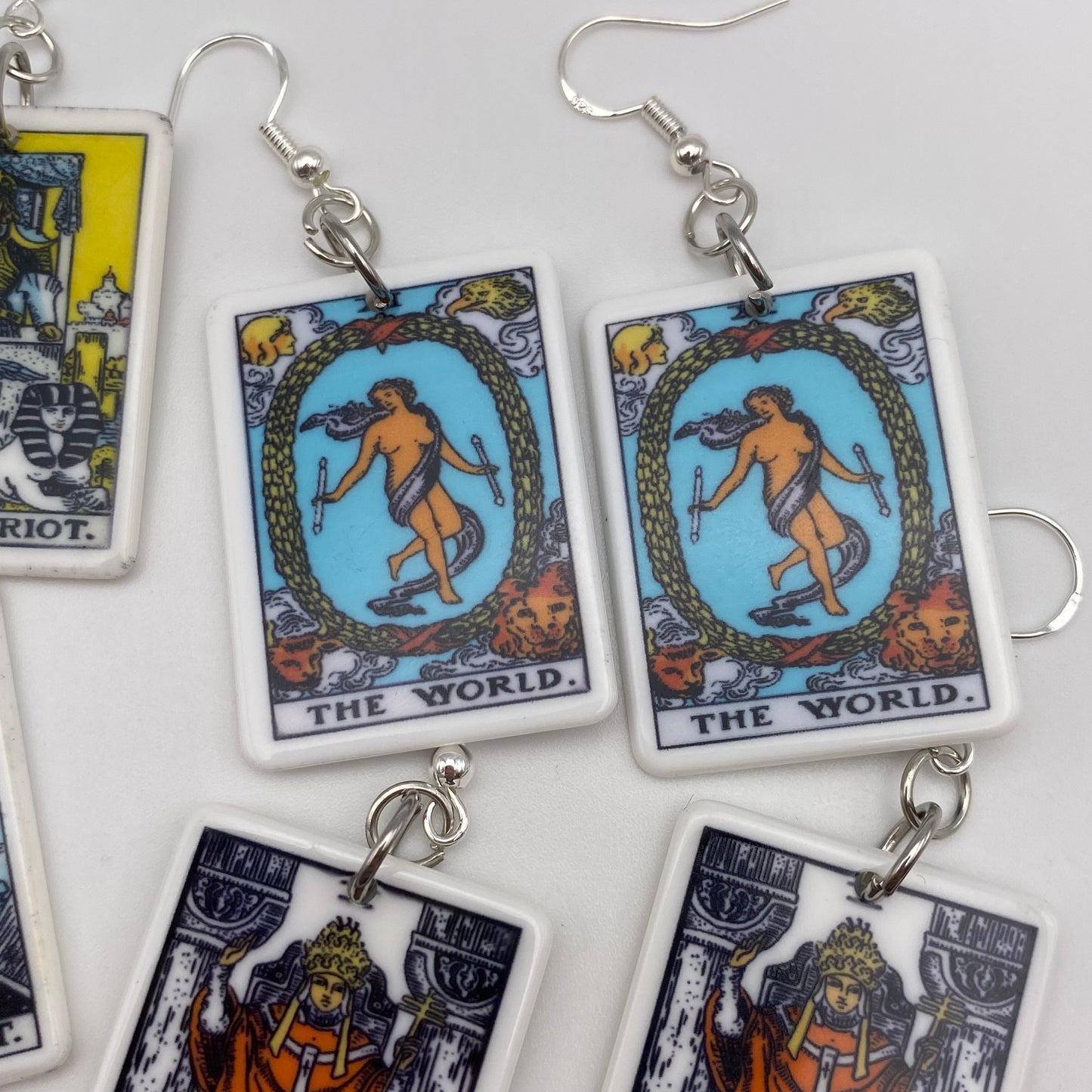 Colourful Tarot Card Earrings