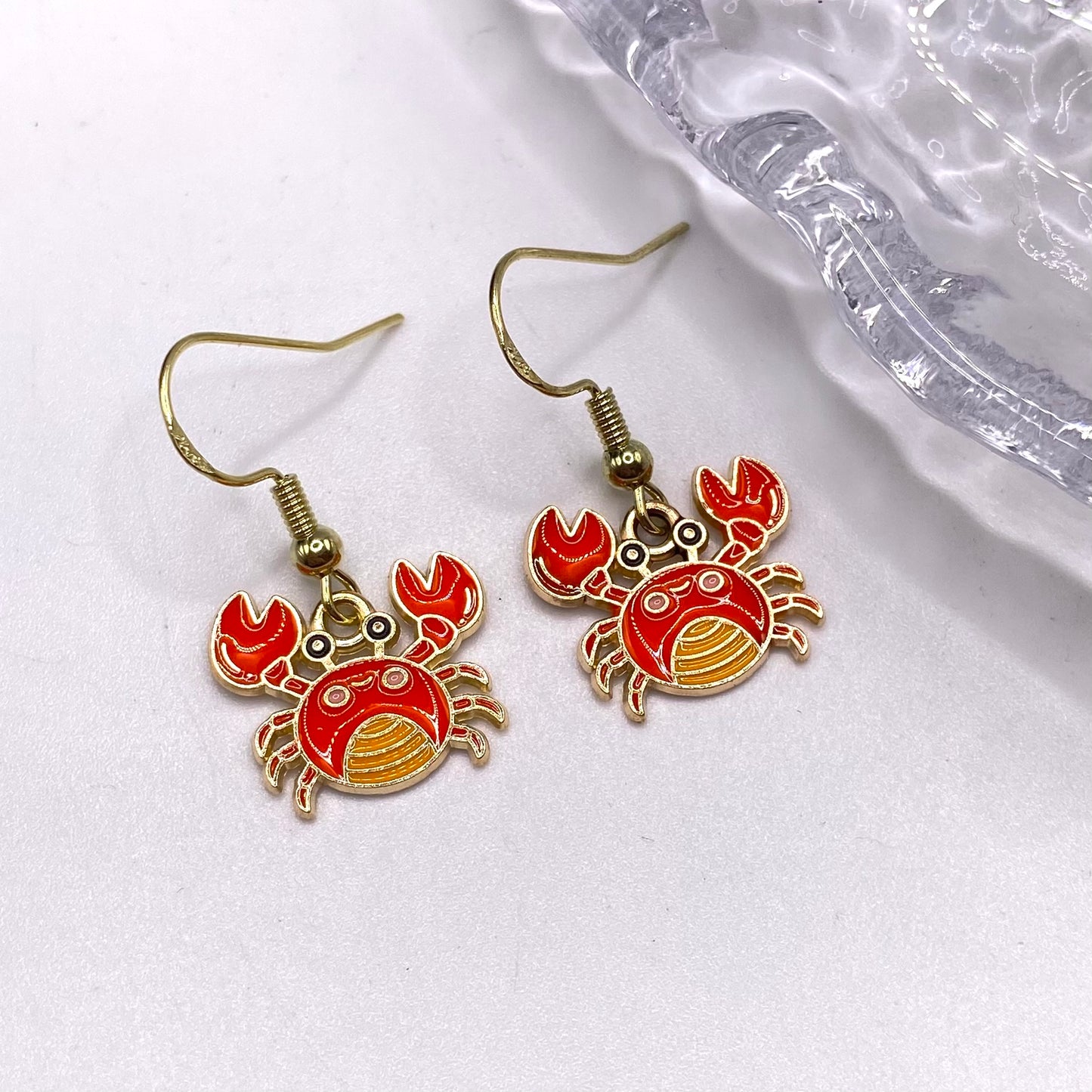 Gold Crab Earrings