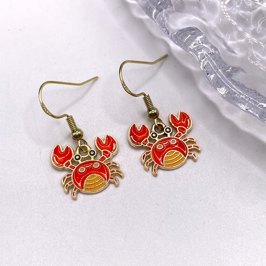 Gold Crab Earrings