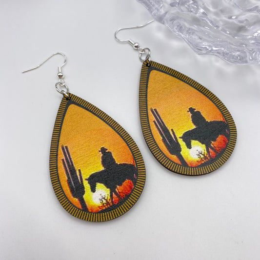 Old Western Pendant Earrings