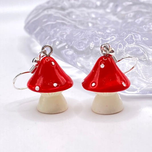 Red Mushroom Earrings