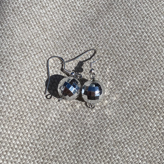 Small Mirror Disco Ball Earrings