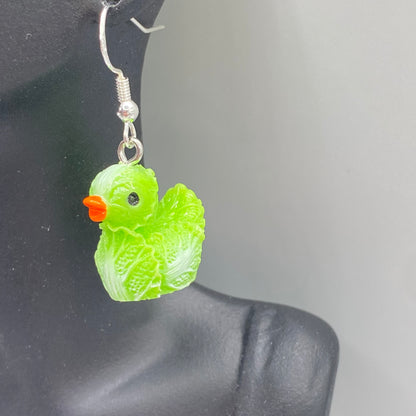 Brussel Sprout Duck Earrings