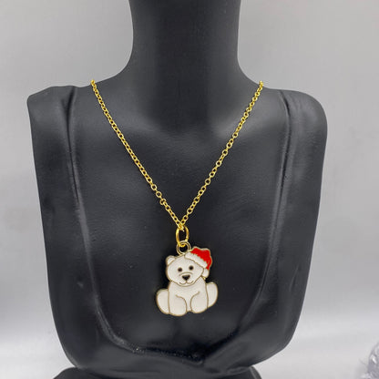 Santa Polar Bear Necklace
