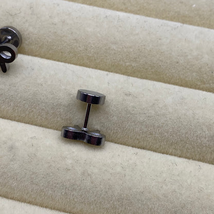 Flatback Ribbon Bow Stud Earrings