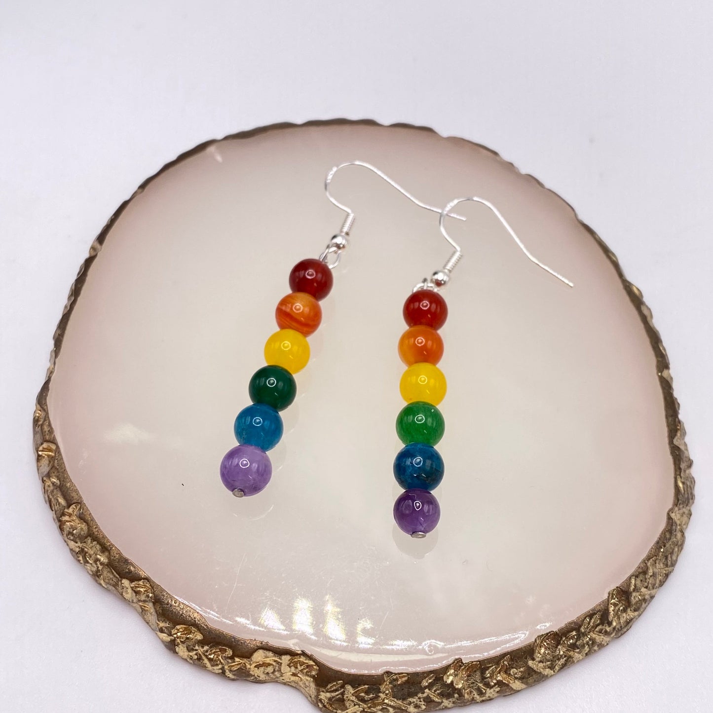 Round Rainbow Crystal Earrings