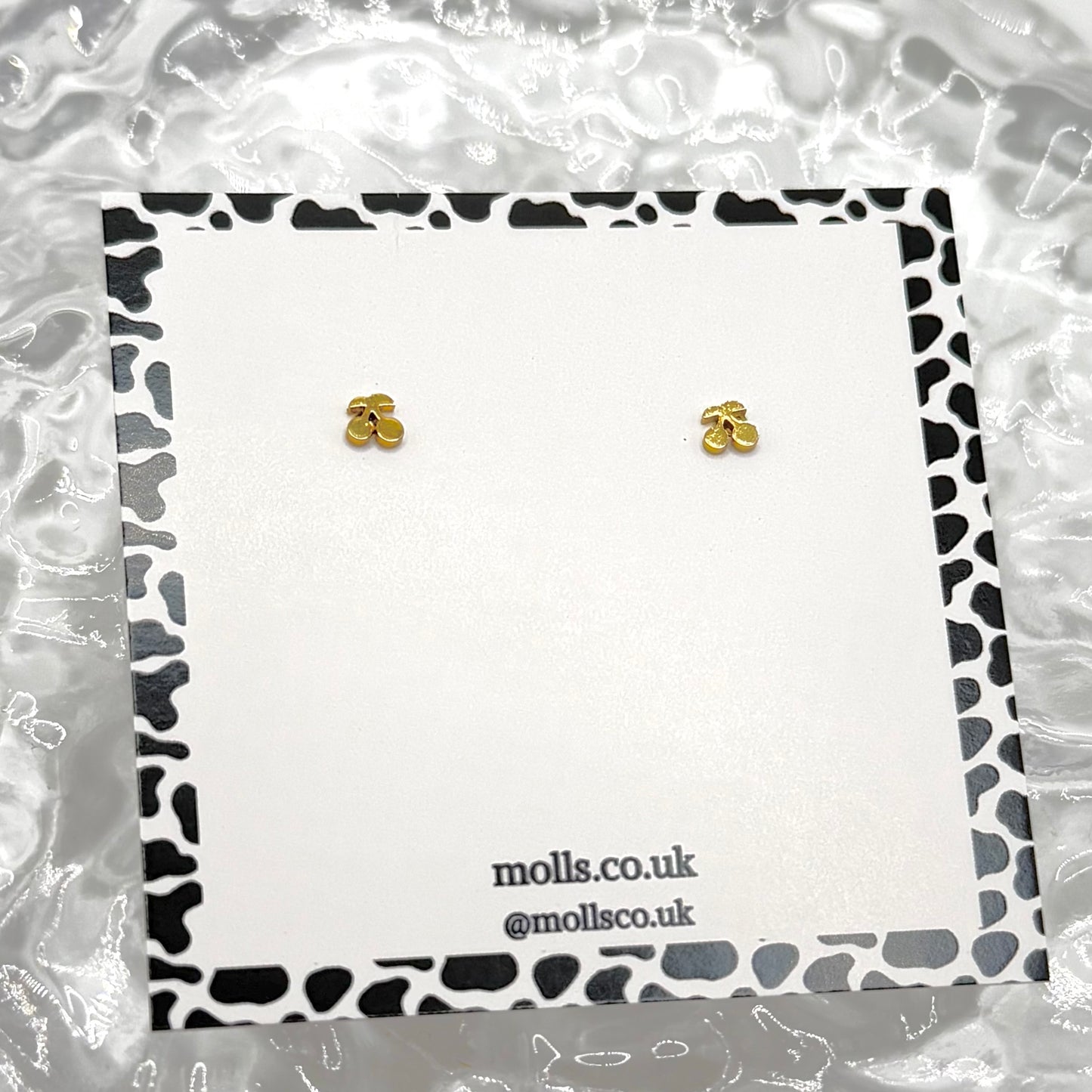 Gold Cherry Stud Earrings