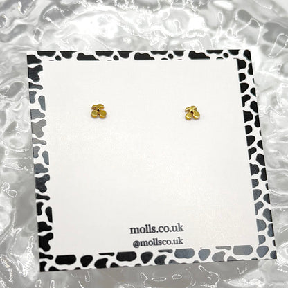 Gold Cherry Stud Earrings