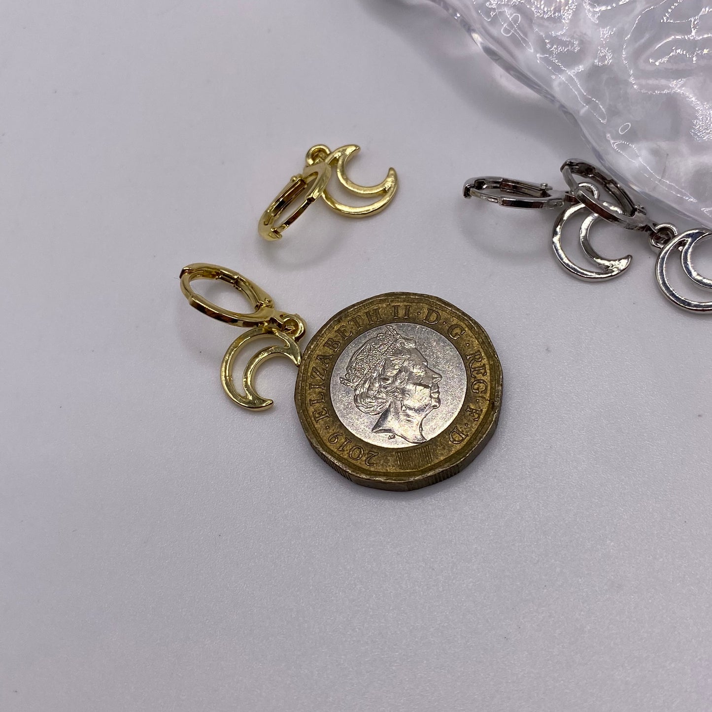 Small Moon Huggie Hoop Earrings