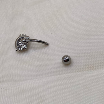 Diamanté Cat Belly Bar Piercing