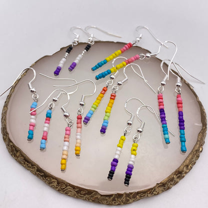 Rainbow Beaded Earrings