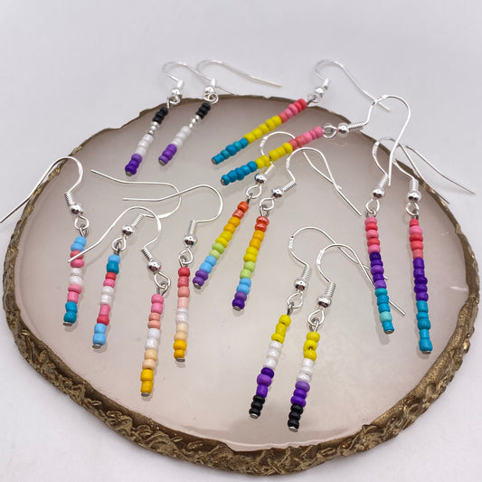 Rainbow Beaded Earrings