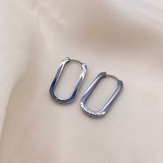 Oval Shape Hoop Earrings