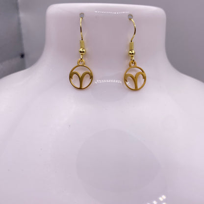 Gold Hollow Star Sign Earrings