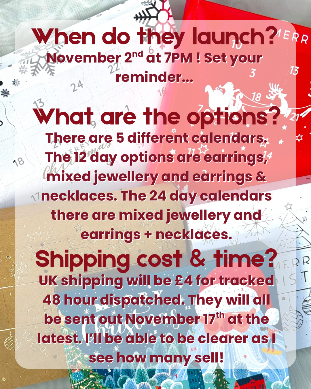 12 Day Mixed Jewellery Advent Calendar