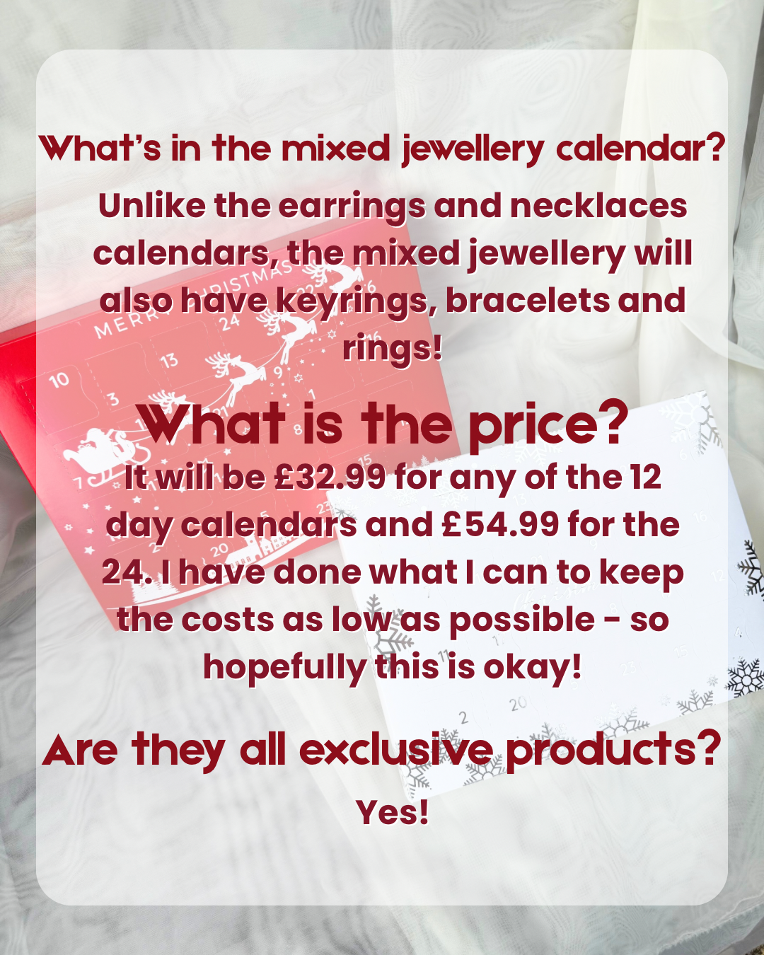 12 Day Mixed Jewellery Advent Calendar