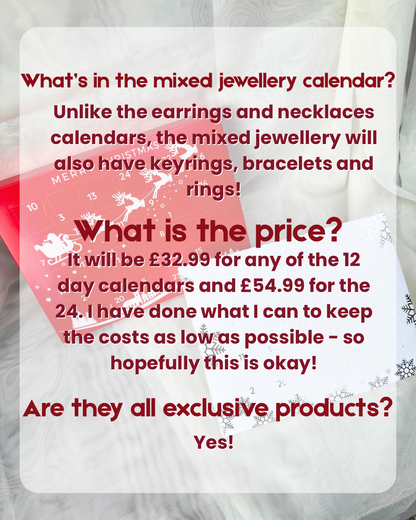 12 Day Mixed Jewellery Advent Calendar
