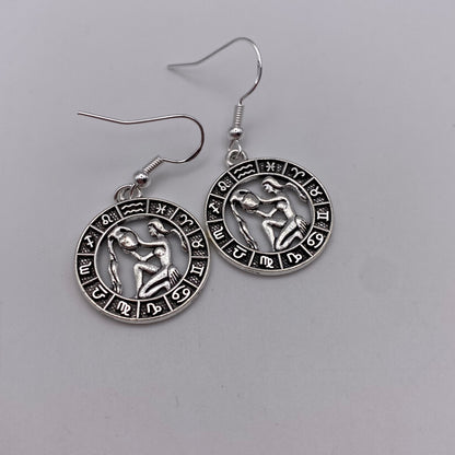 Silver Image Star Sign Earrings