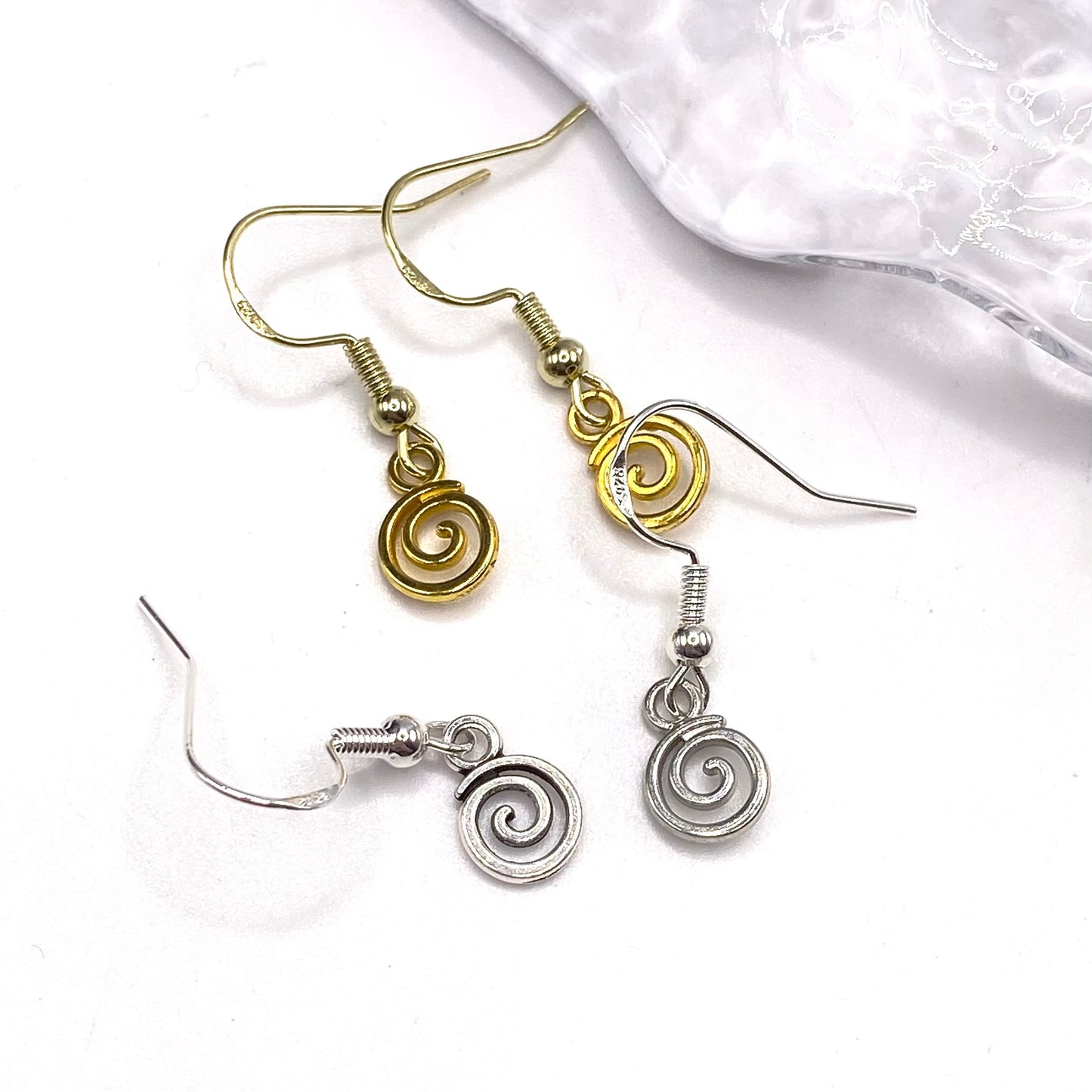 Small Rebirth Swirl Symbol Earrings