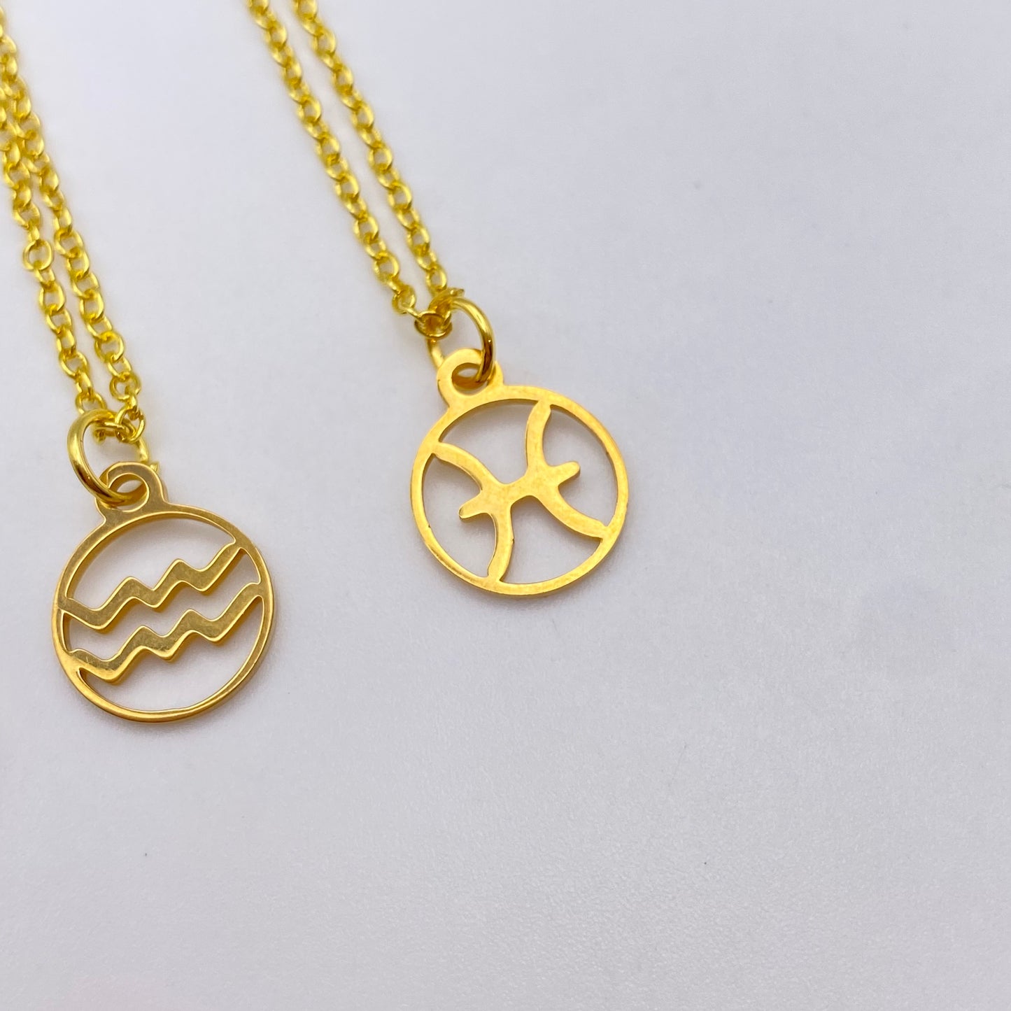 Gold Hollow Star Sign Necklaces