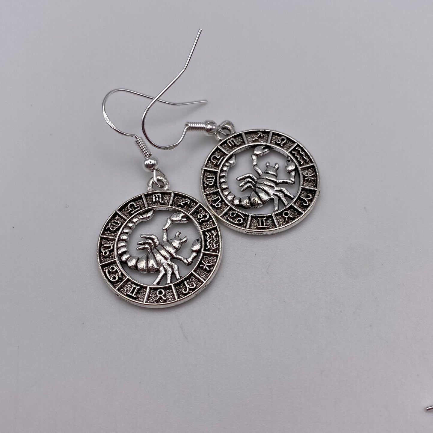 Silver Image Star Sign Earrings