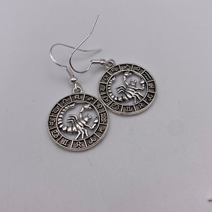 Silver Image Star Sign Earrings