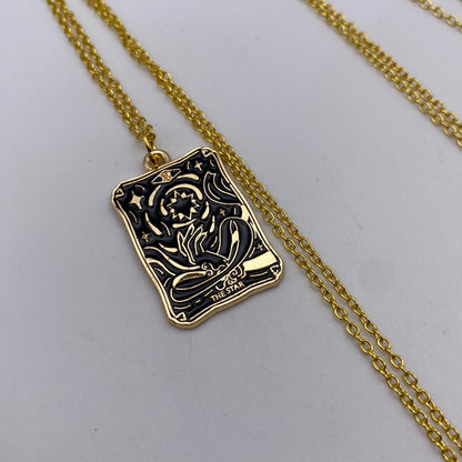 Gold Image Tarot Card Necklace