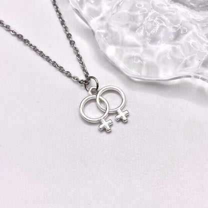 Interlocked Female Symbol Necklace