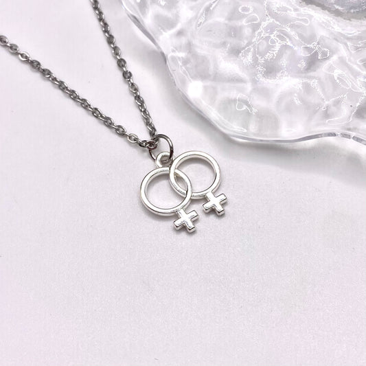 Interlocked Female Symbol Necklace