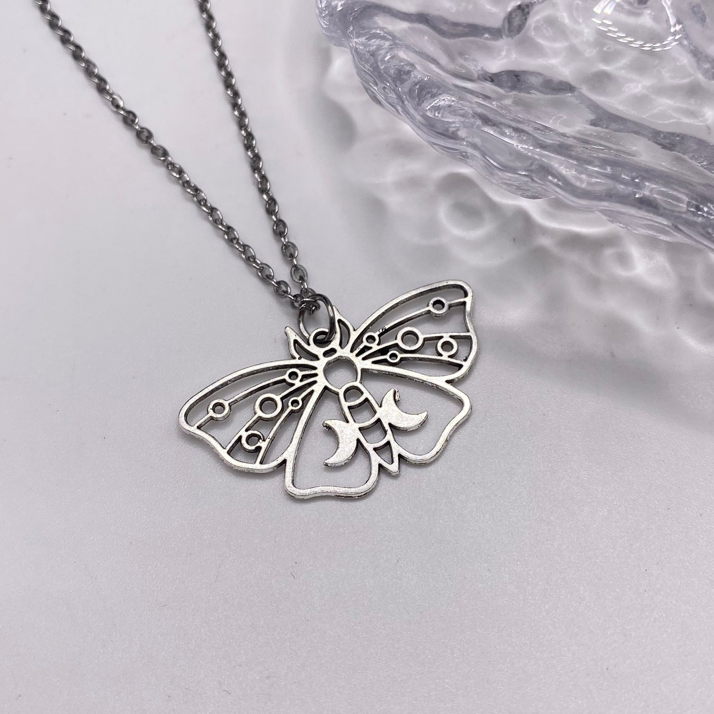 Outline Moth Necklace