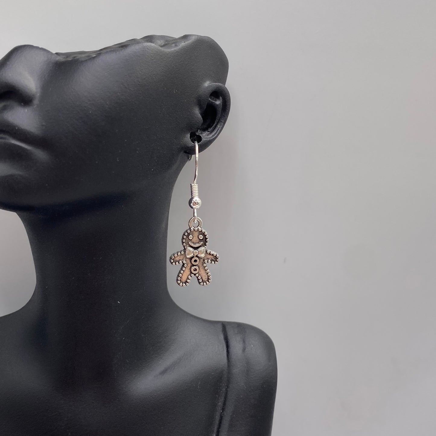 Silver Gingerbread Huggie Hoop Earrings