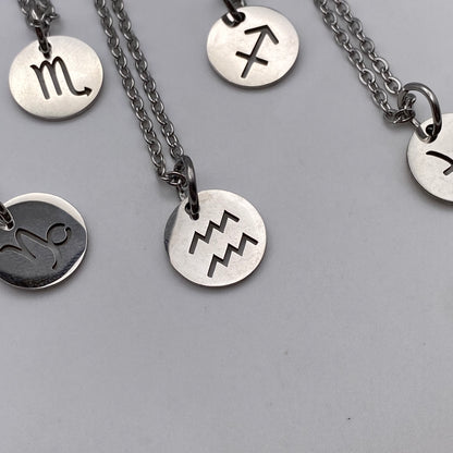 Silver Solid Star Sign Necklaces