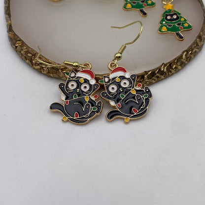 Christmas Cat Earrings
