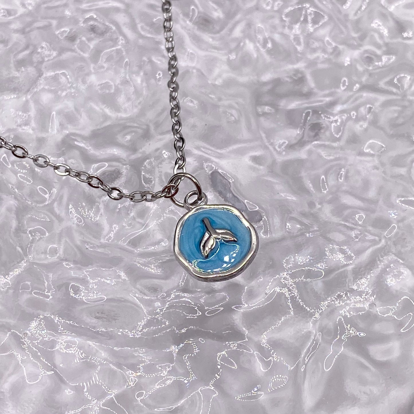 Blue Fin Pendant Necklace