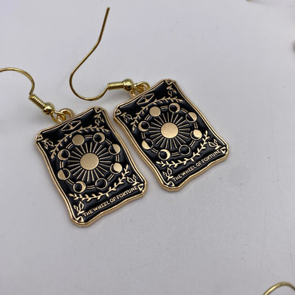 Gold Image Tarot Card Earrings