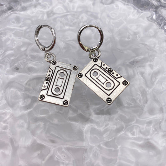 Cassette Huggie Hoop Earrings